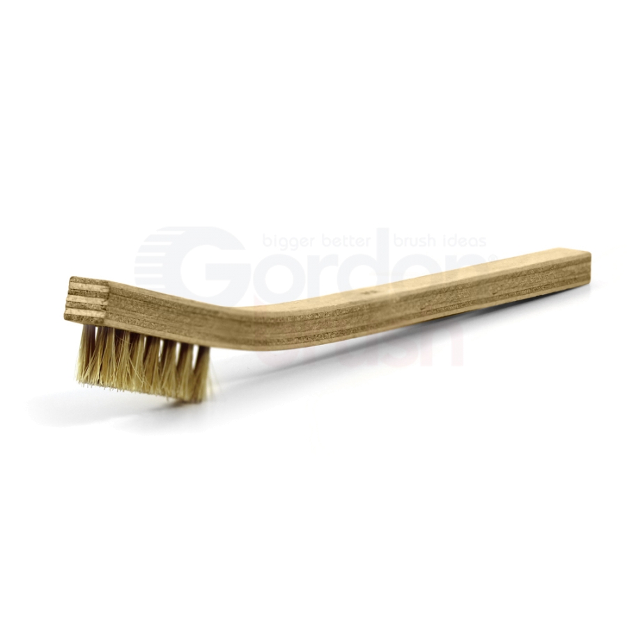 5 x 9 Row 0.008 Aluminum Bristle and Shaped Wood Handle Scratch